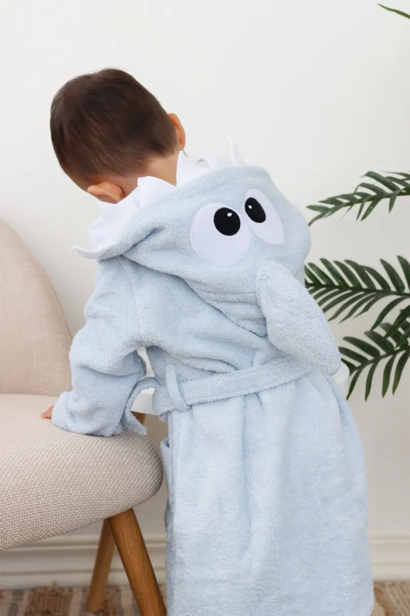 Халат дитячий Baby Shark, бавовняний, блакитний_5