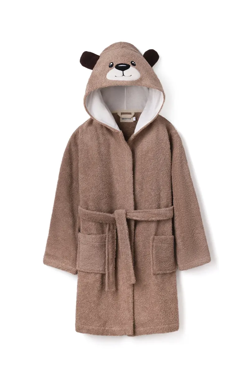 Детский халат Brown bear, хлопковый, коричевий_2