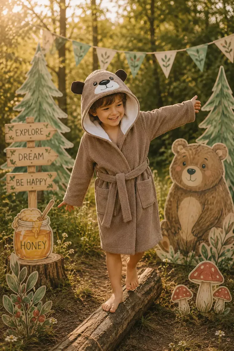 Халат дитячий Brown bear, бавовняний, коричевий
