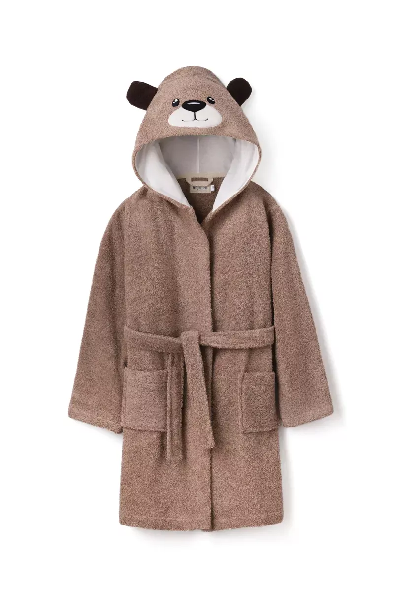 Халат дитячий Brown bear, бавовняний, коричевий_2