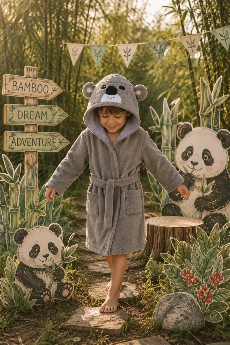 Халат дитячий Koala, бавовняний, сірий