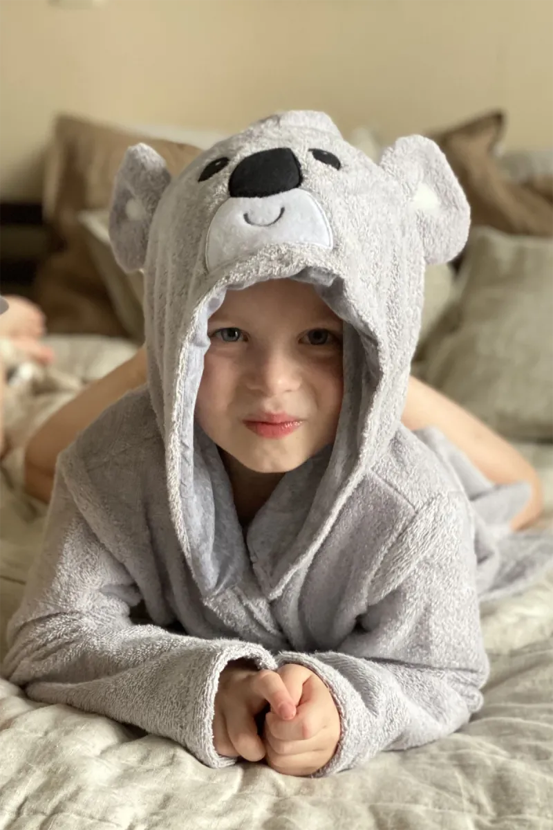 Халат дитячий Koala, бавовняний, сірий_5
