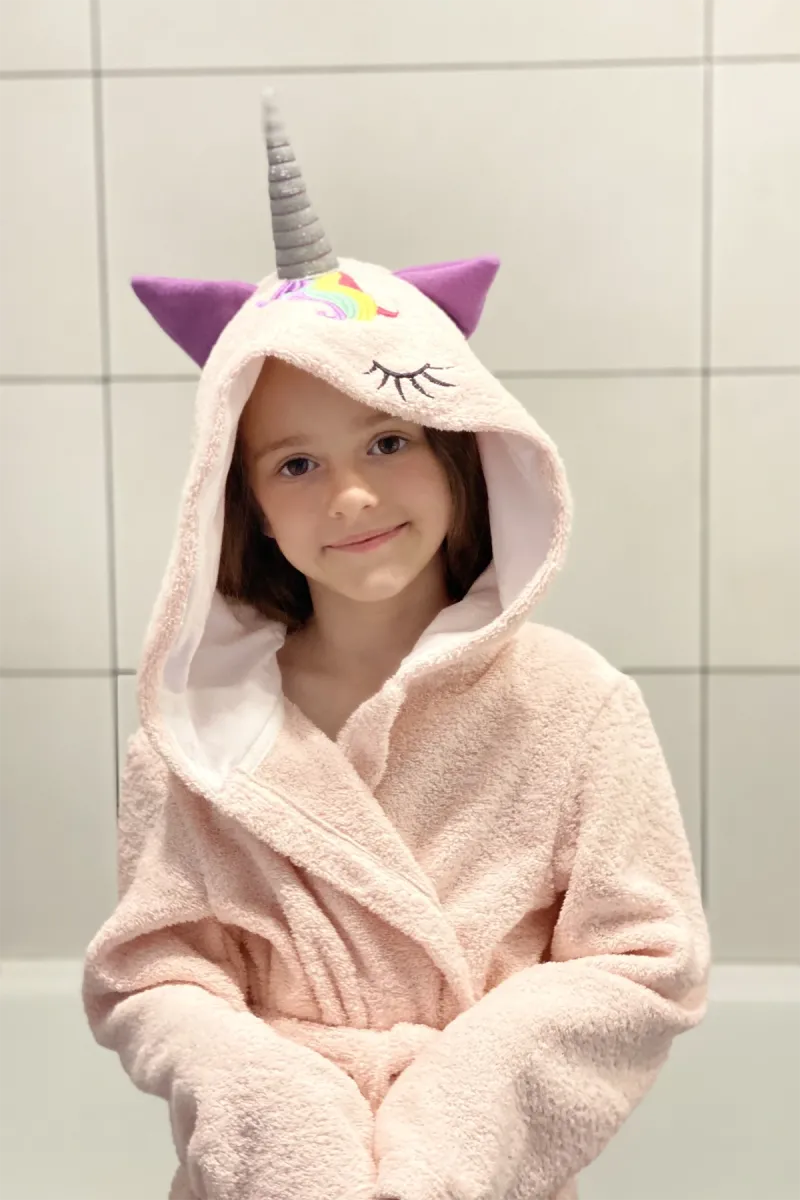 Халат дитячий Unicorn, бавовняний, рожевий_7