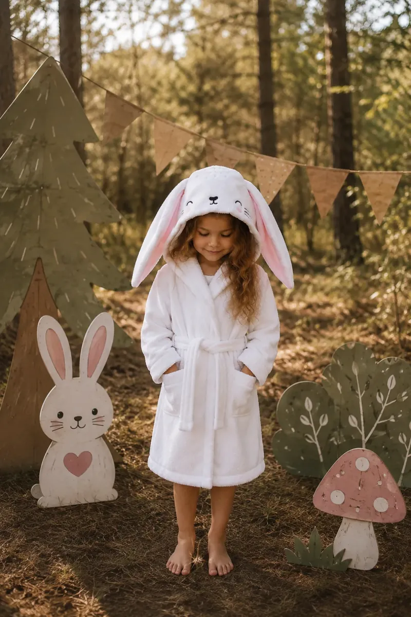 Халат дитячий White Rabbit, бавовняний, білий
