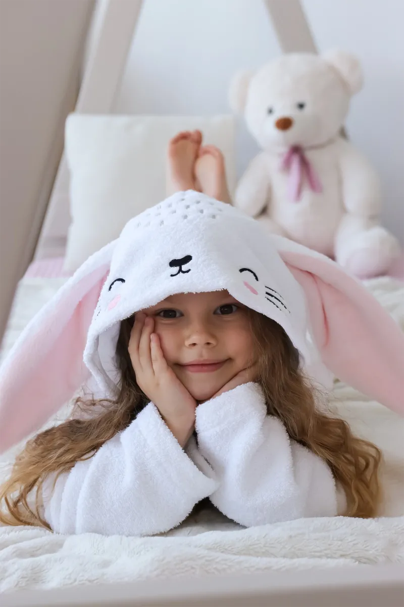 Халат дитячий White Rabbit, бавовняний, білий_2