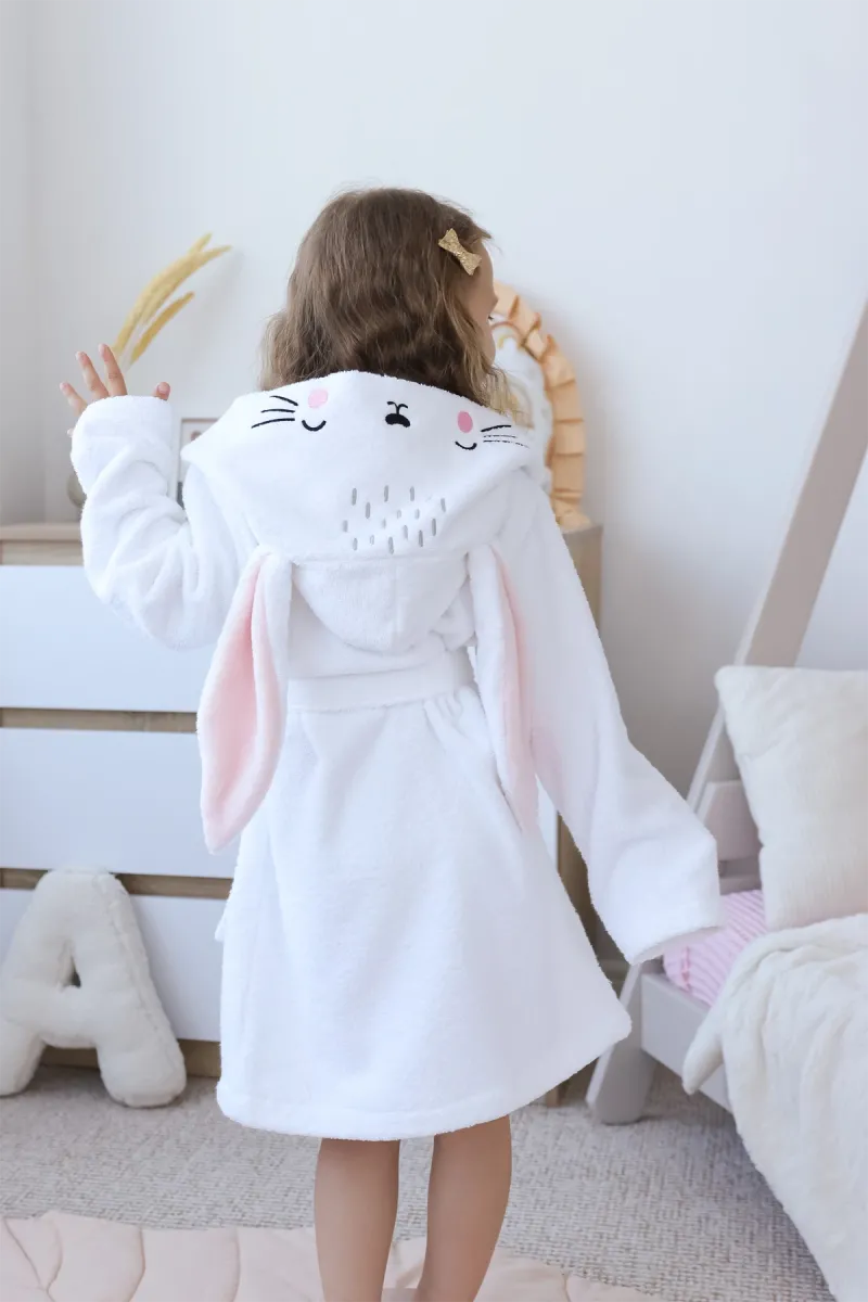 Халат дитячий White Rabbit, бавовняний, білий_3