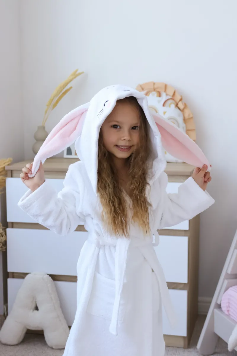 Халат дитячий White Rabbit, бавовняний, білий_4