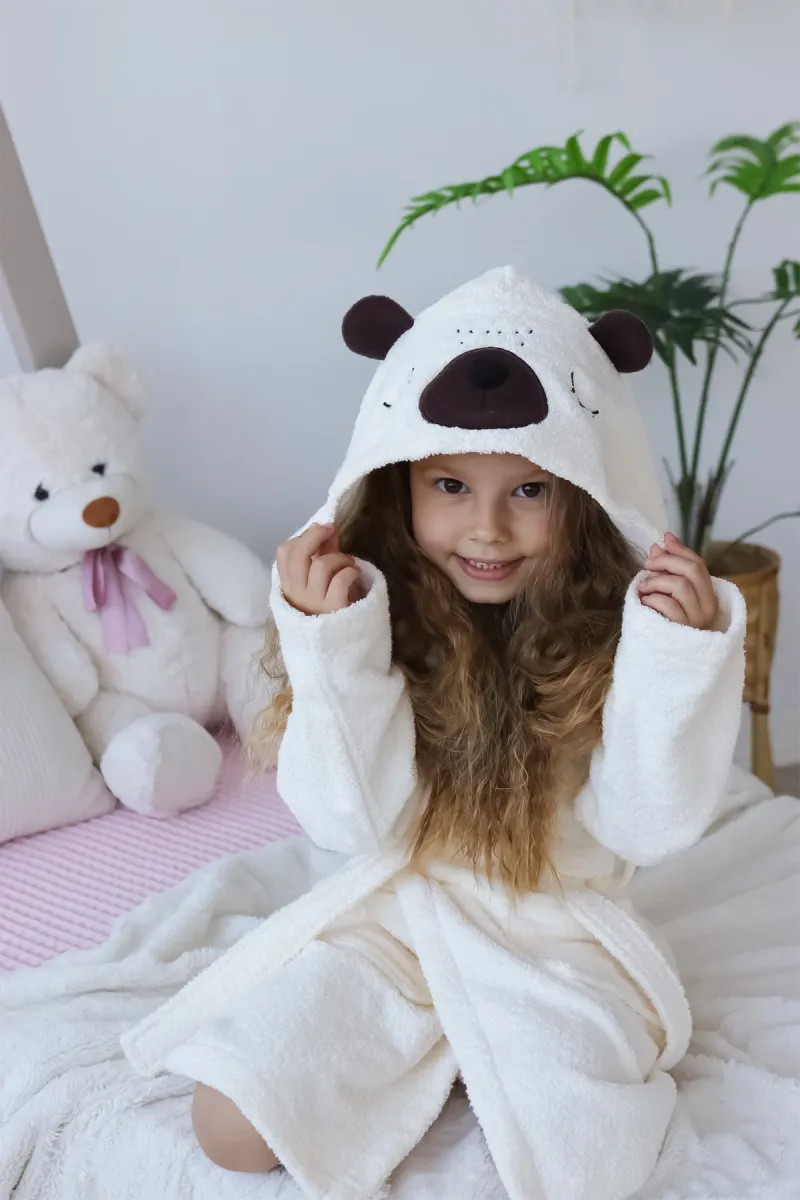 Халат дитячий White bear, бавовняний, білий_3