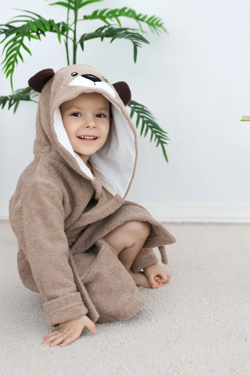 Халат дитячий Brown bear, бавовняний, коричевий_6