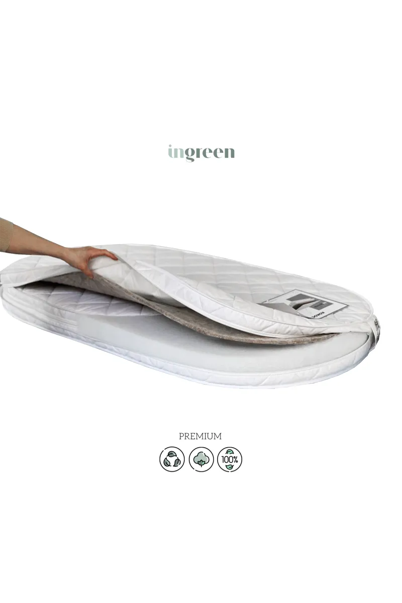 Матрац дитячий овальний Coconut Hollcon Rome, кокос-холкон, білий_3