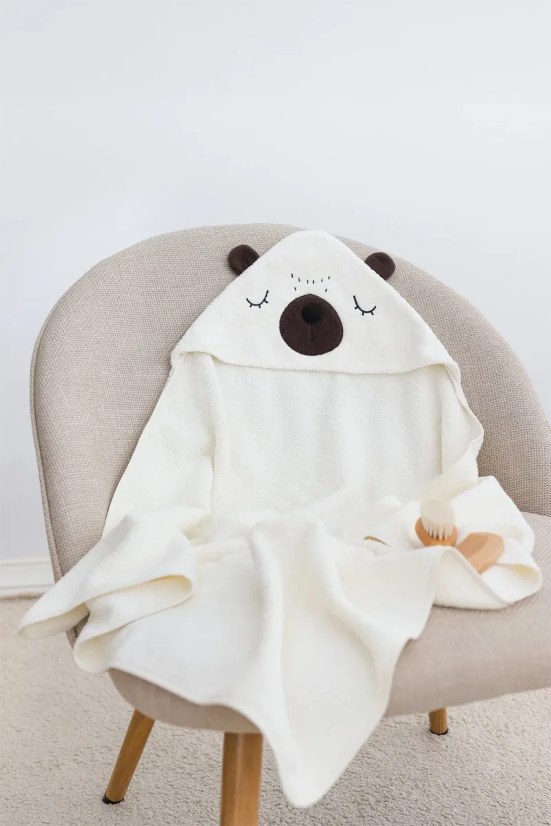 Детское полотенце Little bear, хлопковое, белое айвори