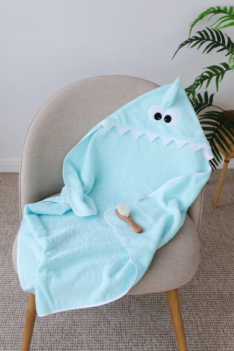Рушник дитячий Little shark, бавовняний, м'ятний