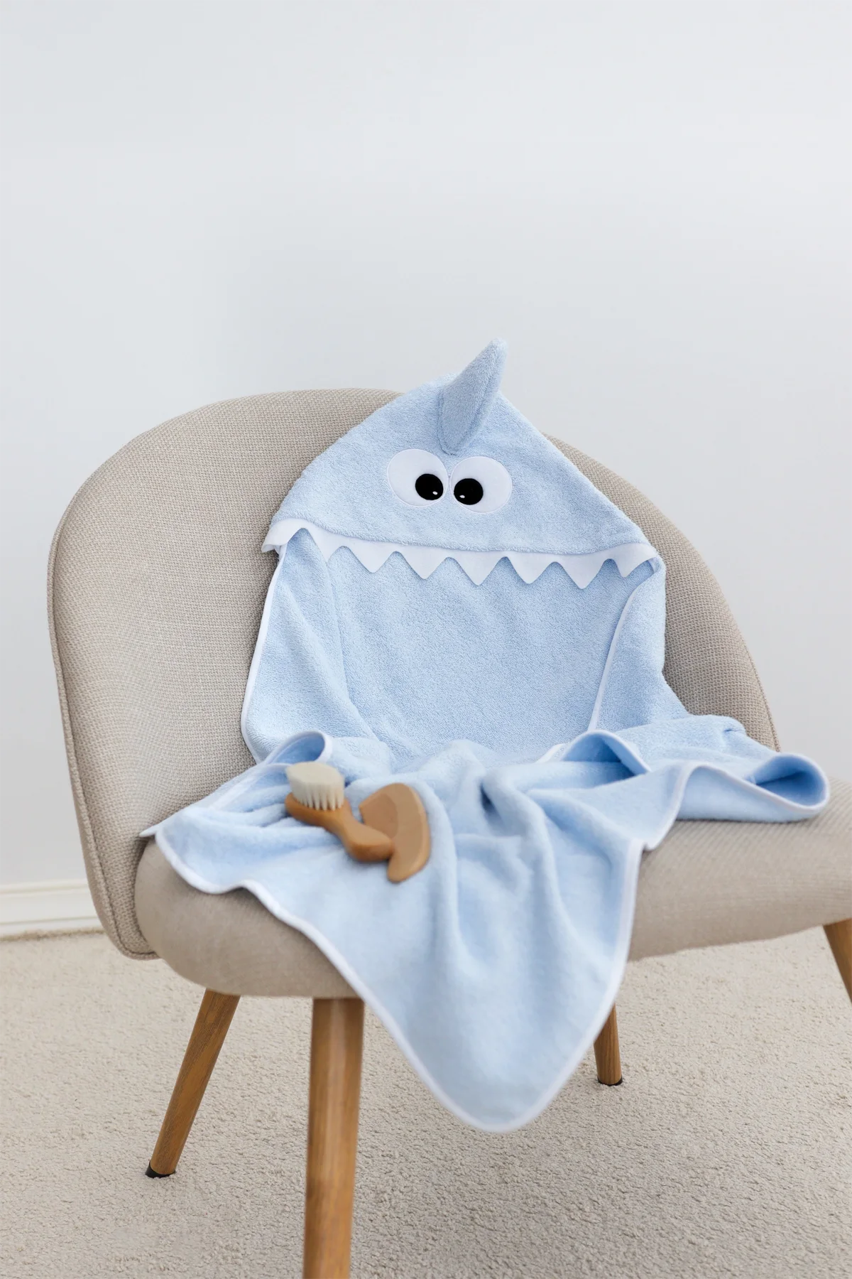 Рушник дитячий Little shark, бавовняний, блакитний