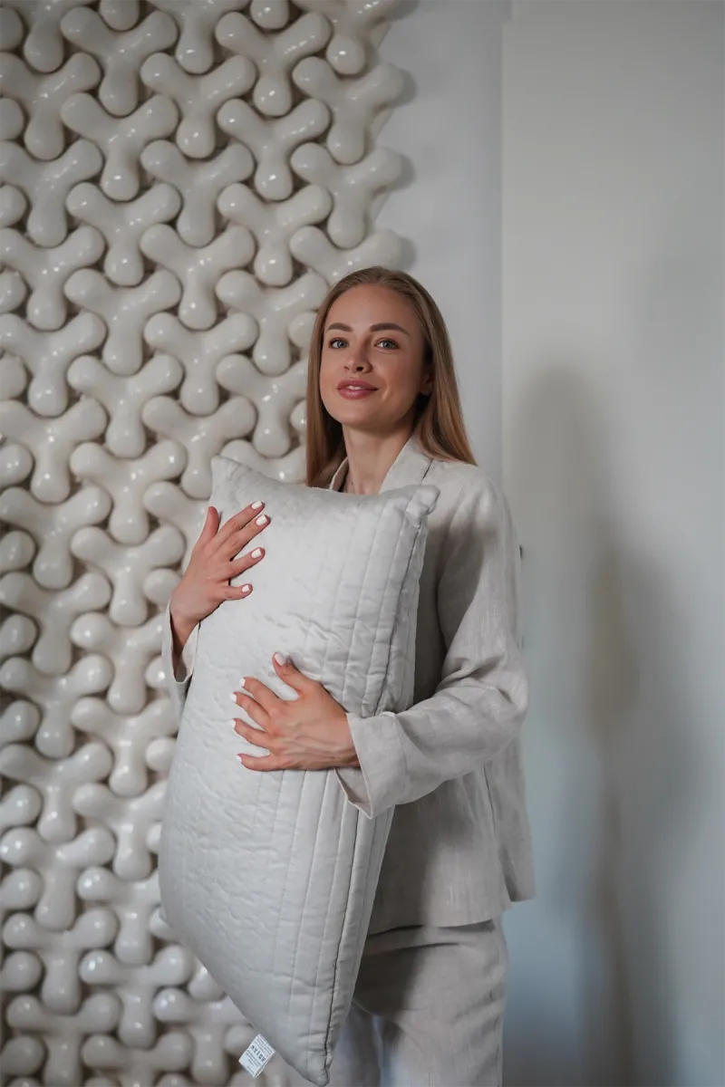 Подушка мягкая Softy, конопляная, бежевый