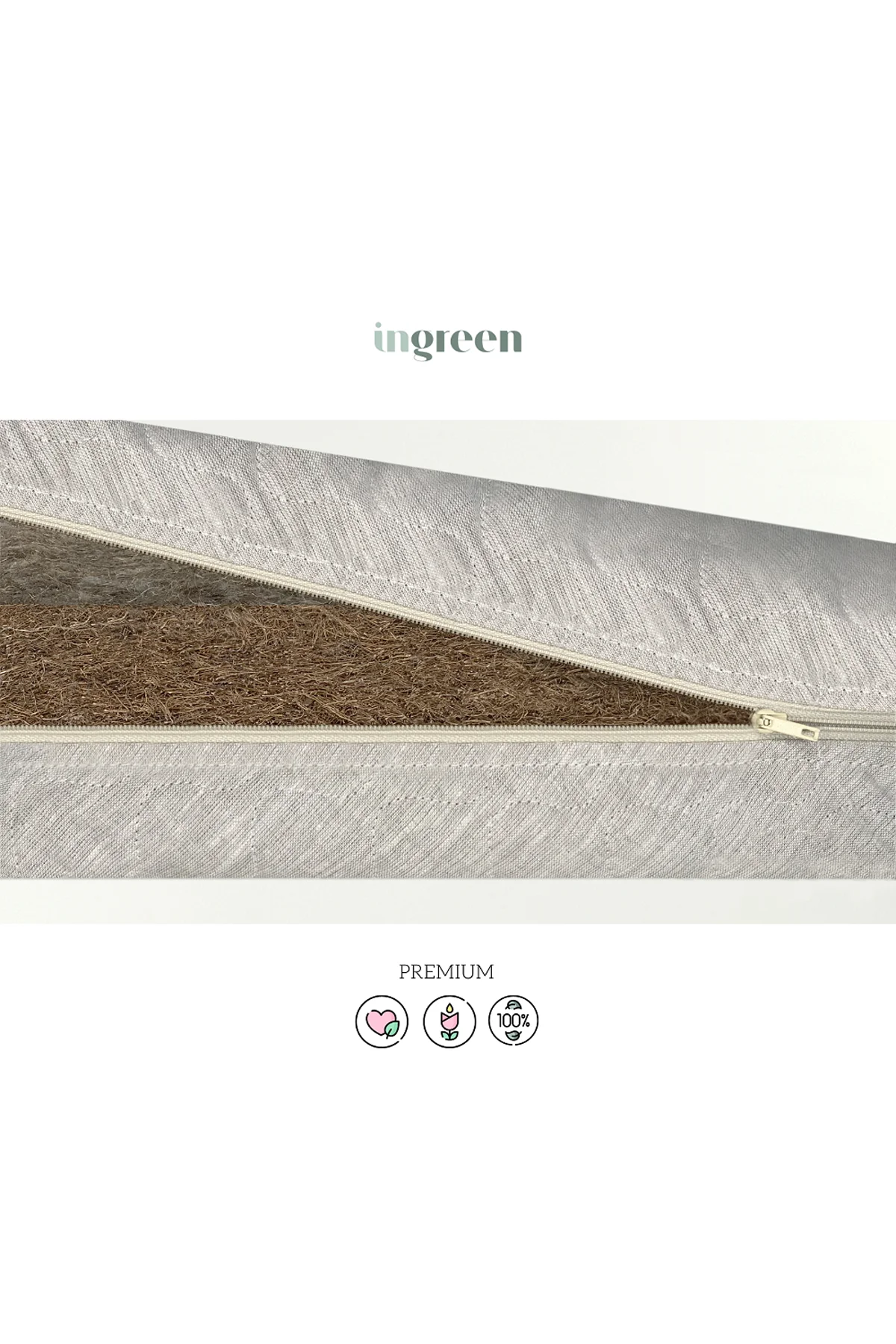 Детский матрас Coconut Linen, кокос-лён, натуральный_5