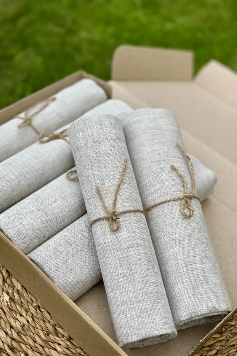 Салфетки Delight Hemp set, конопляные, натуральные, 6 шт._3