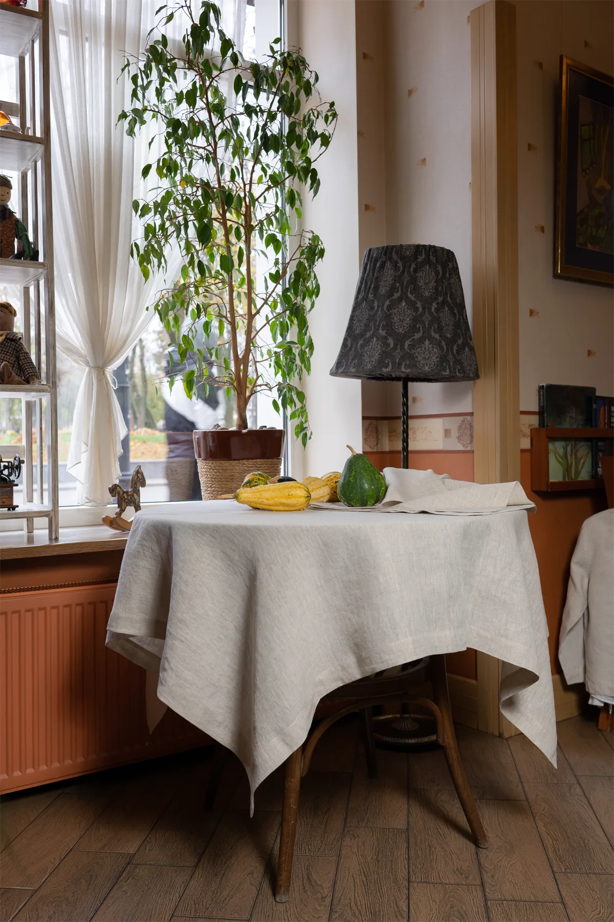 Скатерть Esthetics Linen, льняная, натуральная_2
