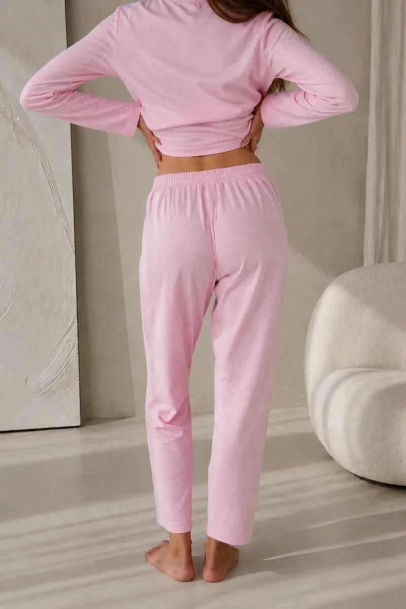 Женский домашний костюм с штанами Chloe, конопляный, розовый_4